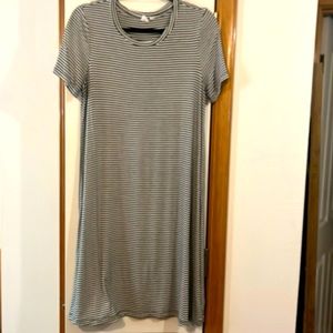 Gap Factory Black & White Striped T-shirt Dress Size L